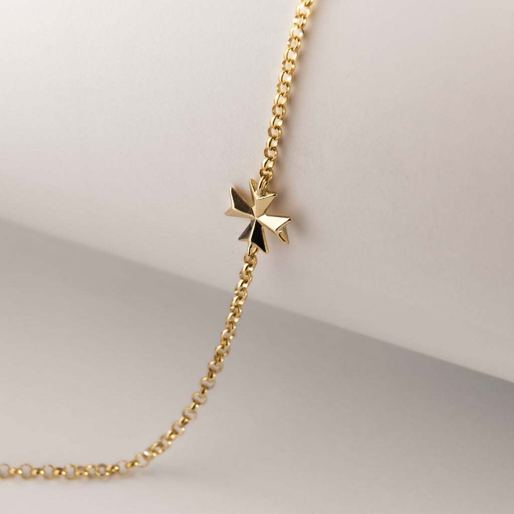 Malta Cross Gold Bracelet