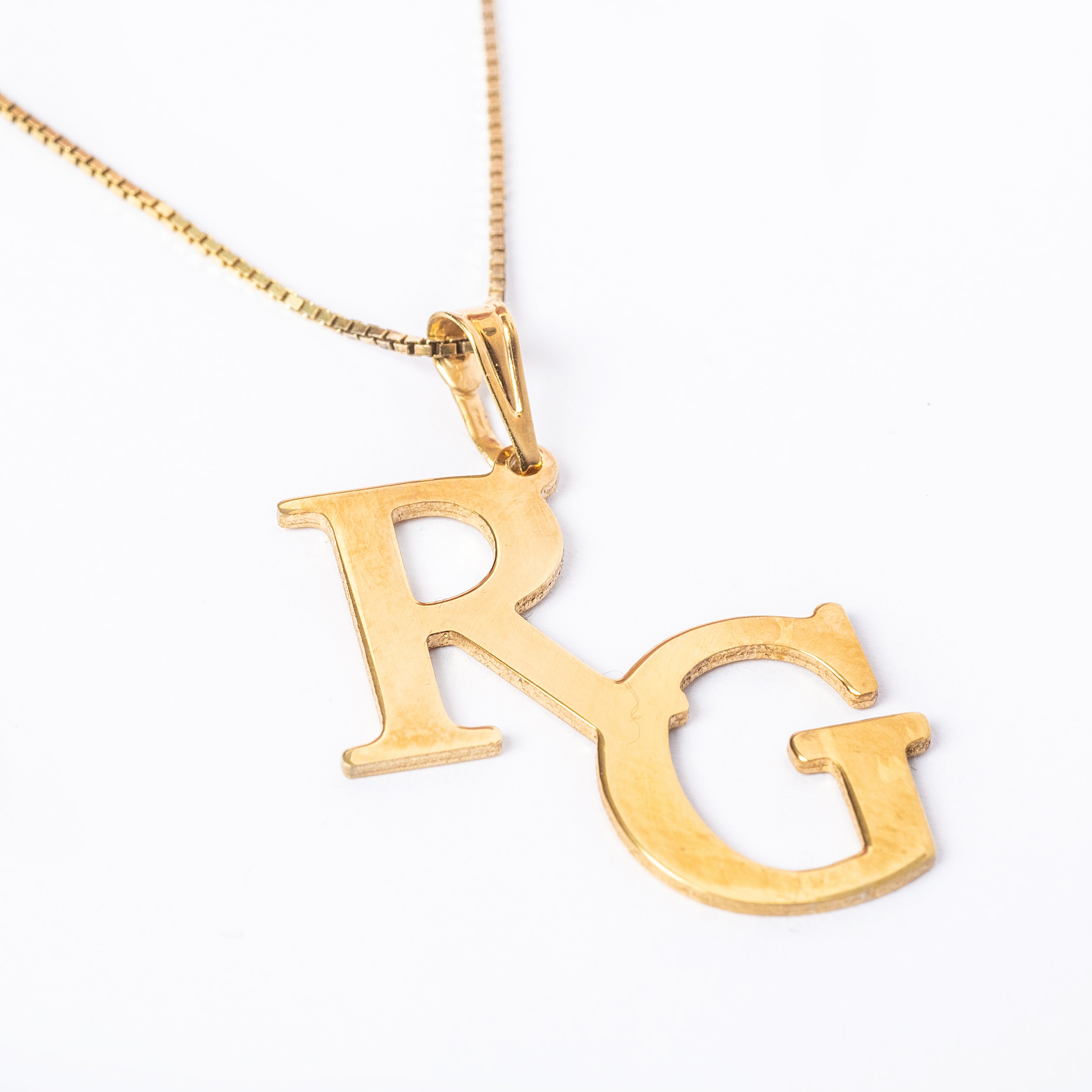 Double Initial Gold Necklace