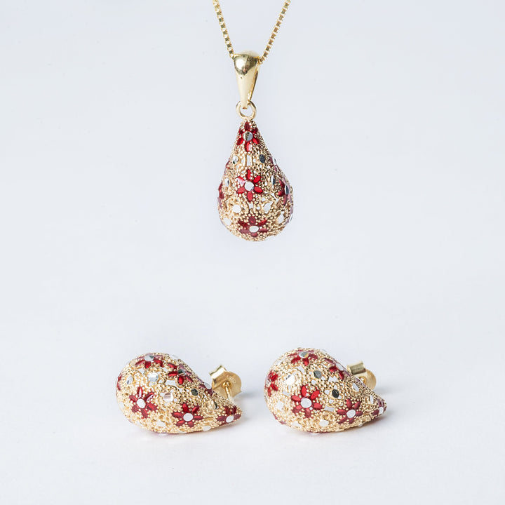 A close up of Lucija Earrings jewelry. 