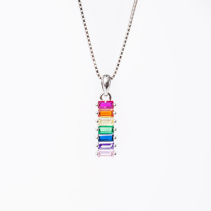 An ella necklace close up view, standing against a white background 