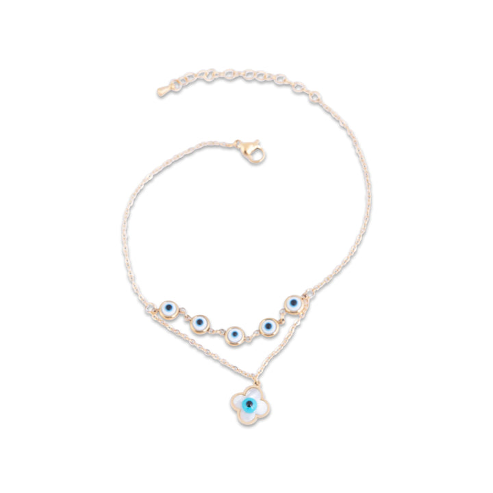 Fontanta anklet with eye-shaped charms on a white background