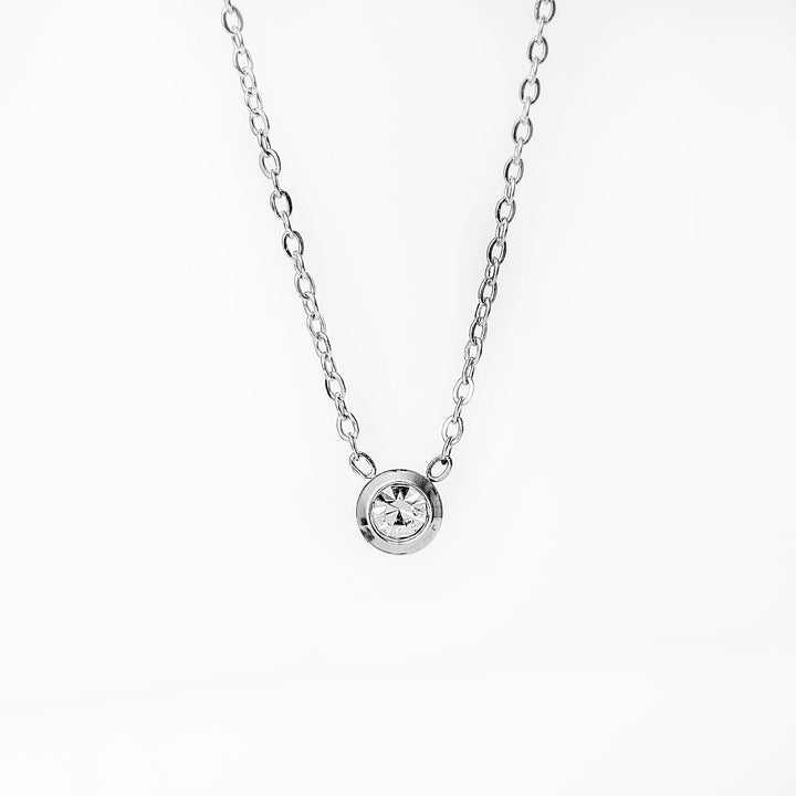 A close up view of Gabriella Silver Necklace