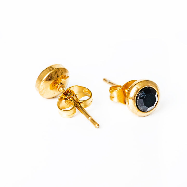 black colur pendant Gabriella Gold Earrings earrings close up view 
