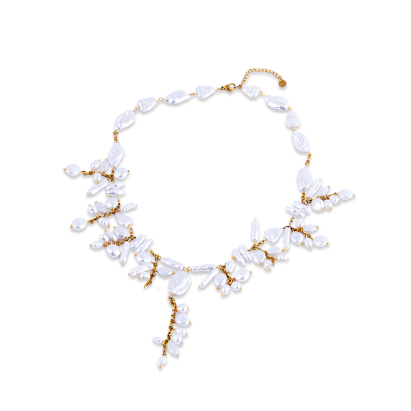Ghar Lapsi necklace standing in the center of the image against a white background. 