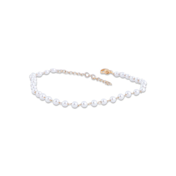 Pearl anklet on a white background