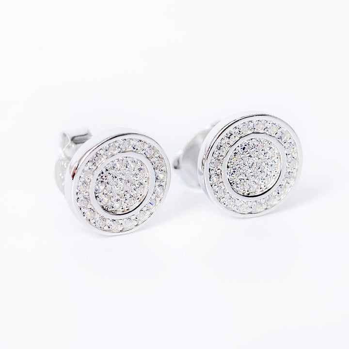 A close up view of Hannah earrings standing in the center of the image against a white background 