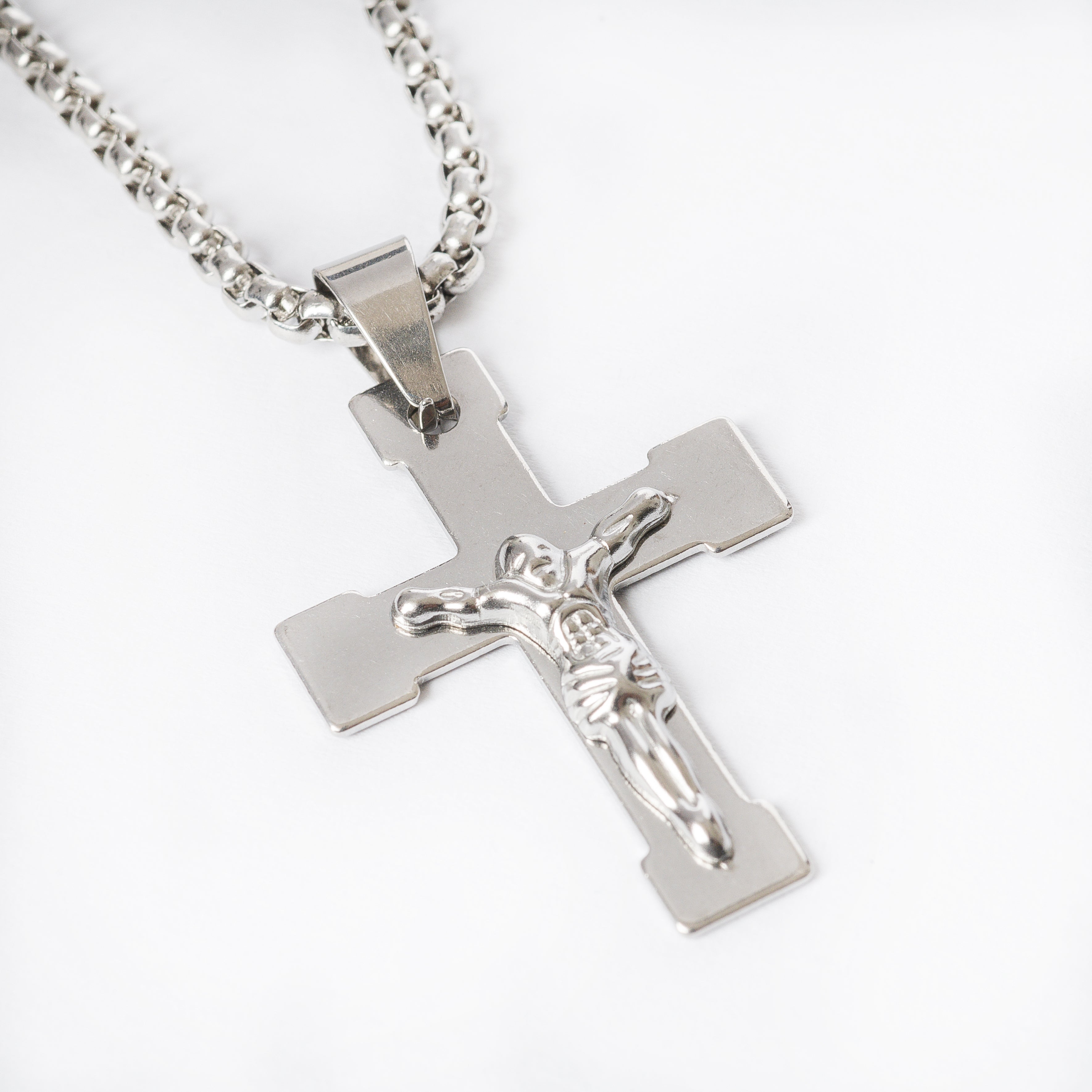 Manly Cross Silver Necklace