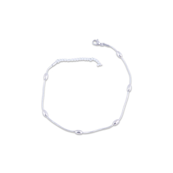 Silver bracelet on a white background