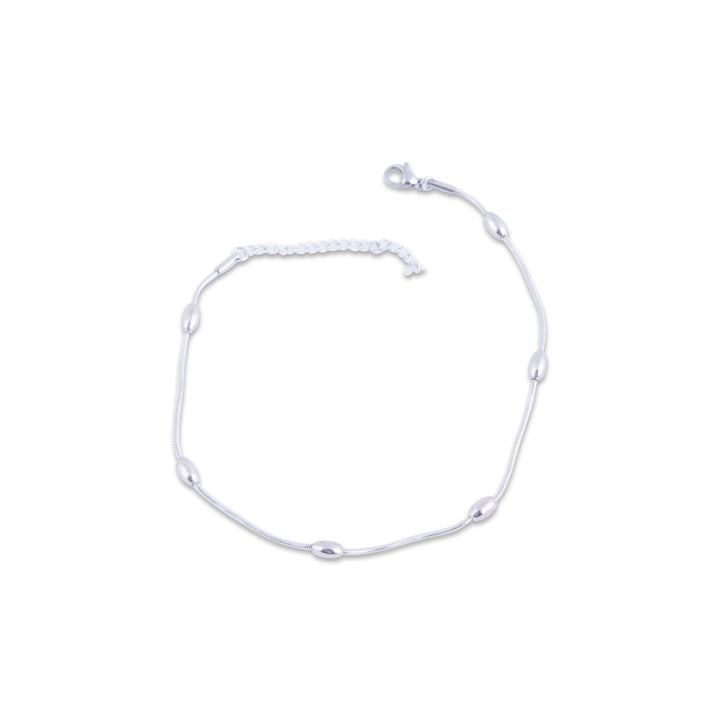 Silver bracelet on a white background