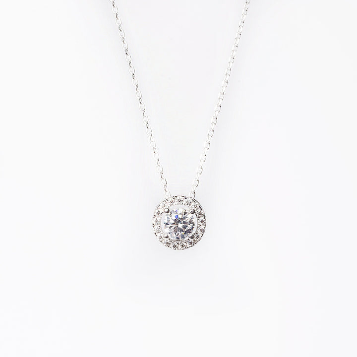 Close up view of Rosie Necklace standing in the center of the image against a white background. 
