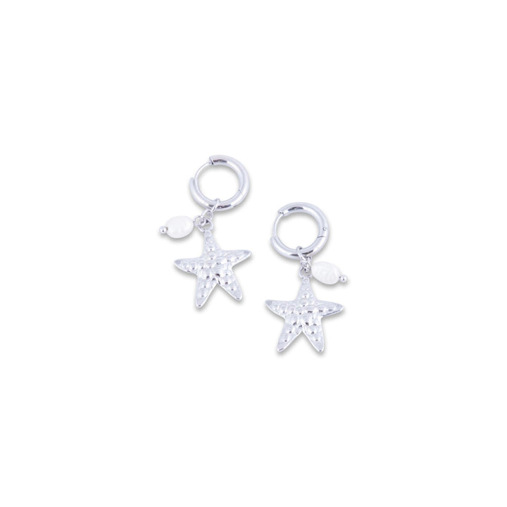Star-shaped Stilla Tal-Bahar Earrings on a white background