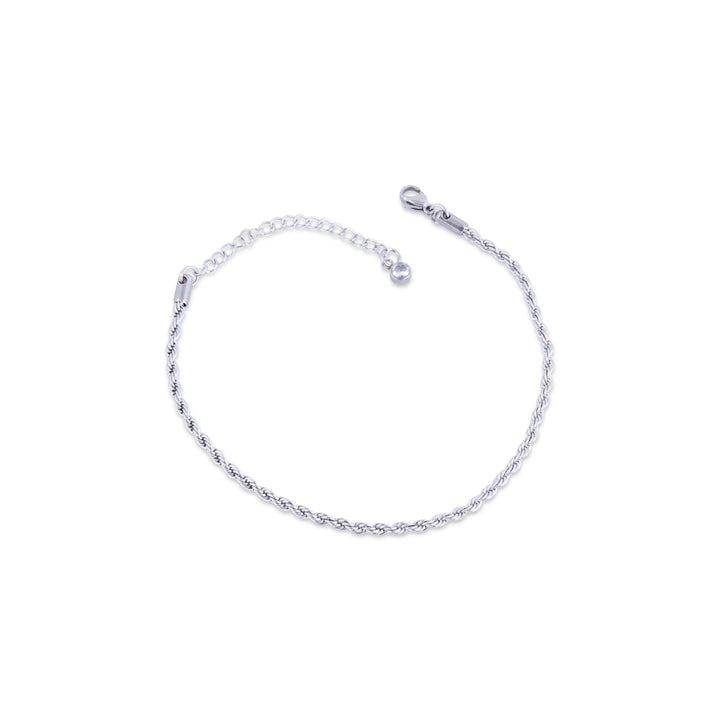 Ta Xbiex Silver Silver anklet on a white background