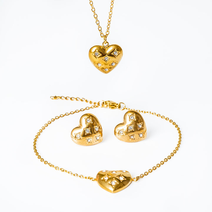 A close up view of Amanda Gold Bracelet standing in the center of the image against a white background. 