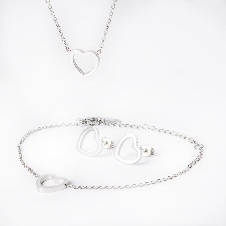 Amata silver set standing in the center of the image against a white background. 