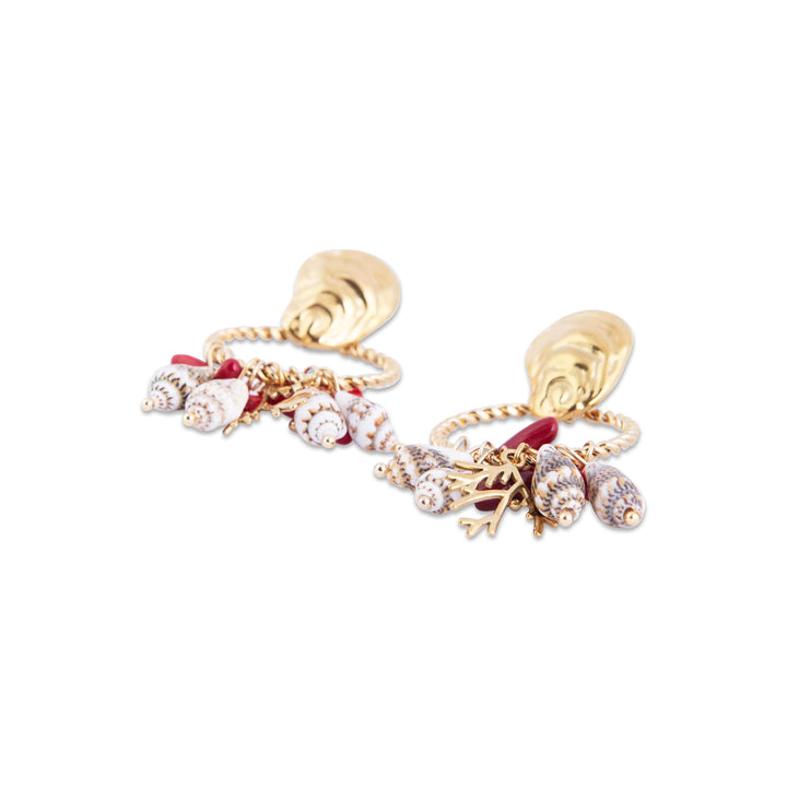 Ramla earrings with charms on a white background