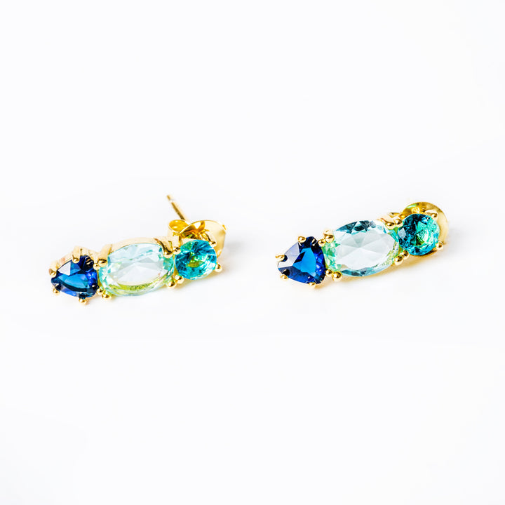 A close up view of Briar set of earrings standing in the center of the image against a white background. 