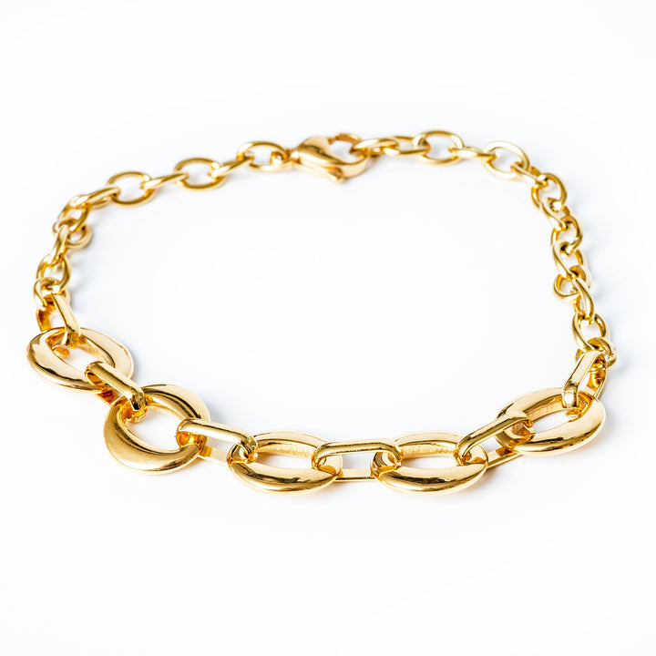 Chantelle Gold Bracelet standing in the center of the image against a white background 
