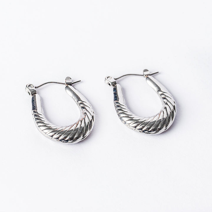 A bird view of Claire Silver Earrings standing in the center of the image against a white background. 
