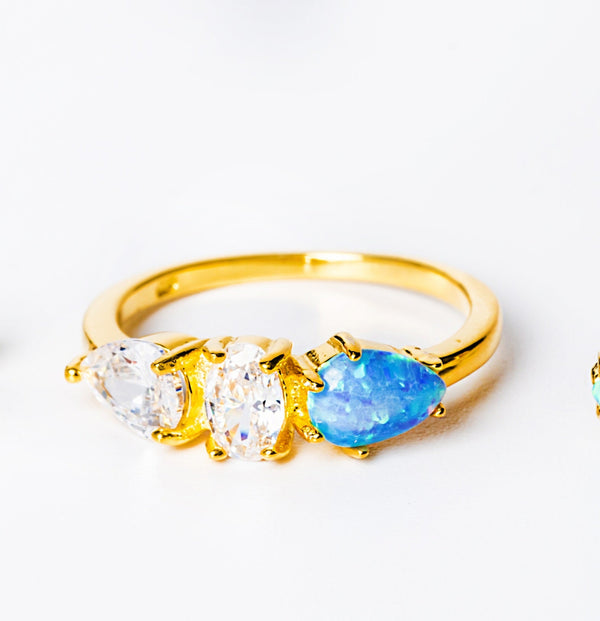 A close up view of a Clement Ring standing in the center of the picture against a white background. 