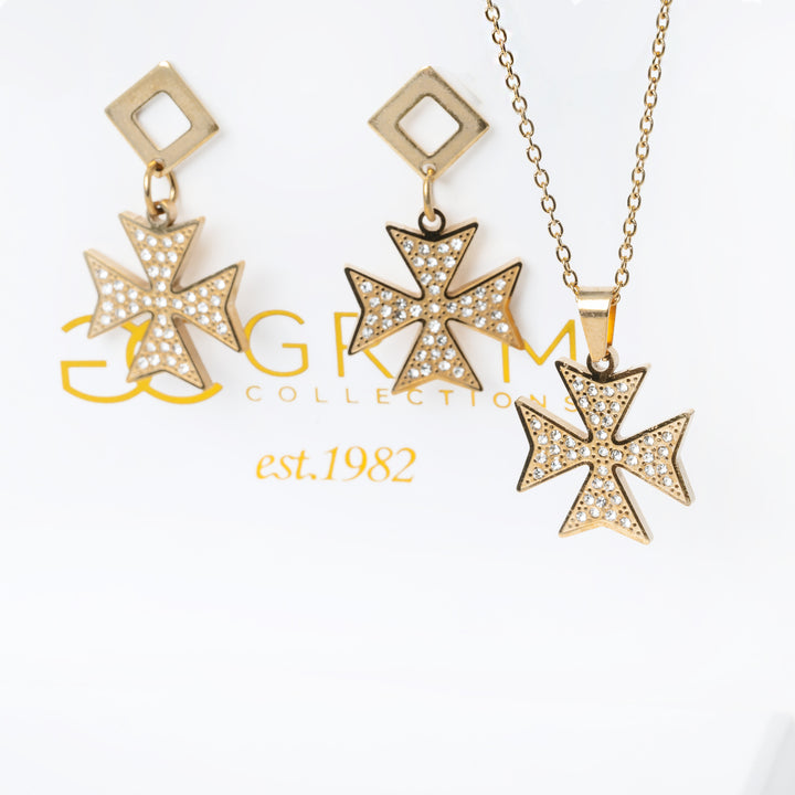 A close up view of Cross of the order Necklace