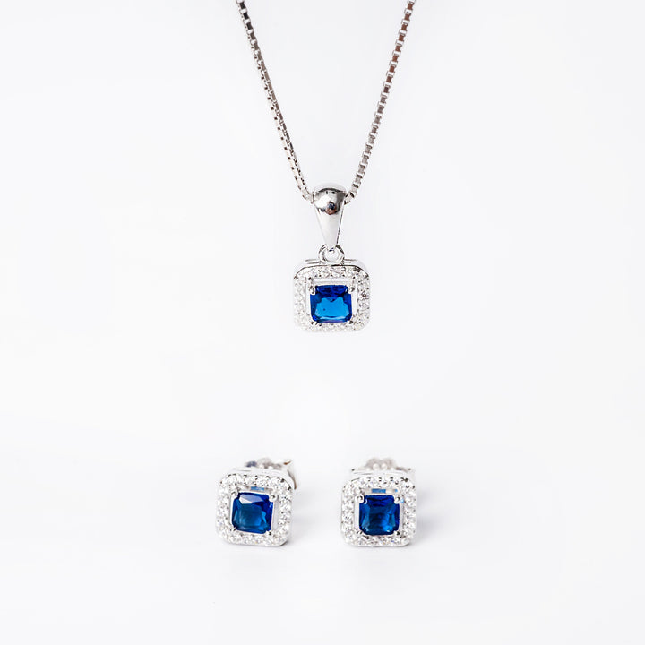 An Edith Set in blue stone colour placed in the center of the image against a white background. 