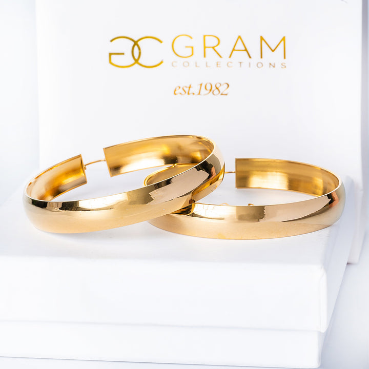 Fili Earrings Lixxi standing in the center of the image, placed on their white color box. 