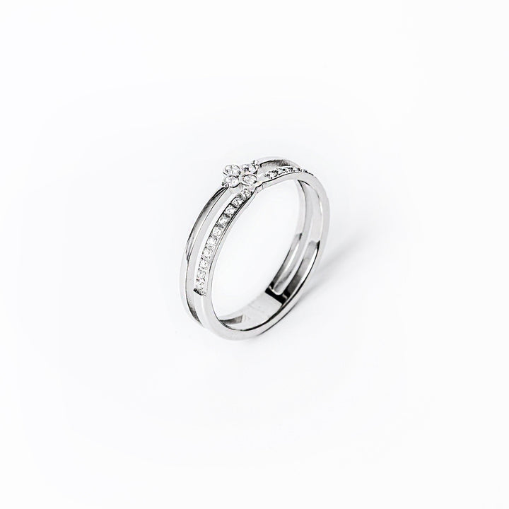 Fleur Silver Ring standing in the center of the image against a white background. 