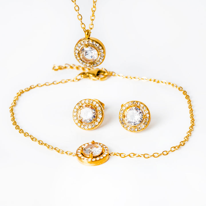 Gabby Gold set standing in the center of the image against a white background 