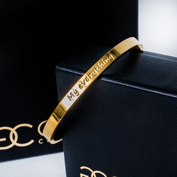 my everything bracelet attached on the angle of its box. 
