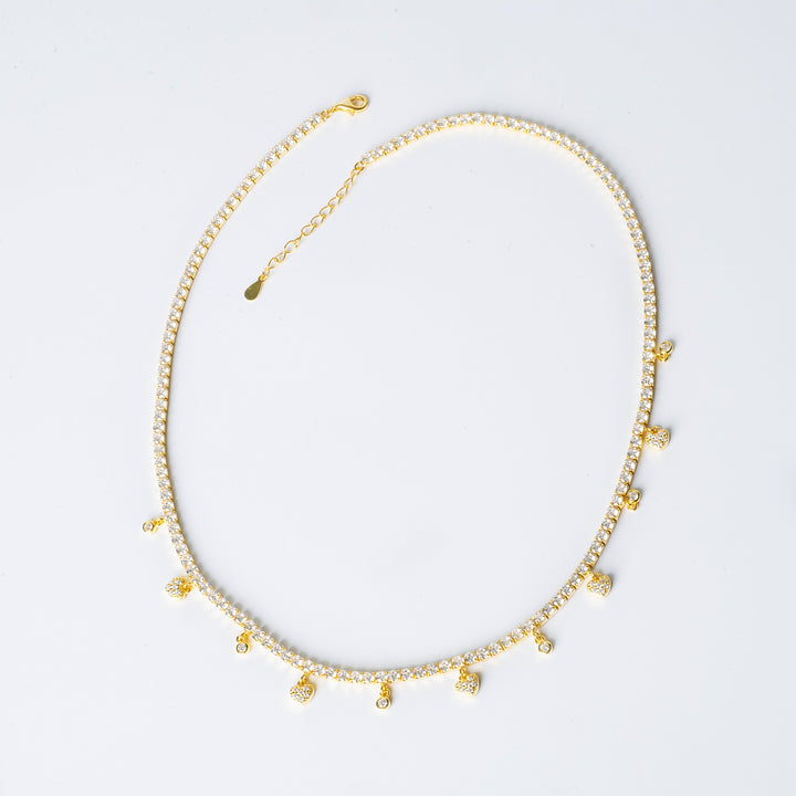 Gulia Necklace close up against a silver background 