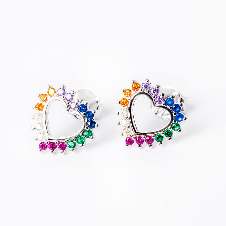 Isabelle earrings close up view standing in the center of the image against a white background 