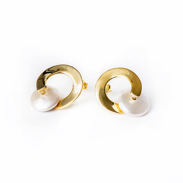 A close up view of Lexy Earrings standing against a white background. 