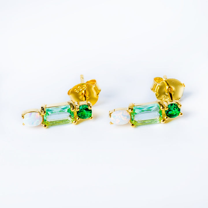 Linnea Set earrings close up view surrounded by a white background. 