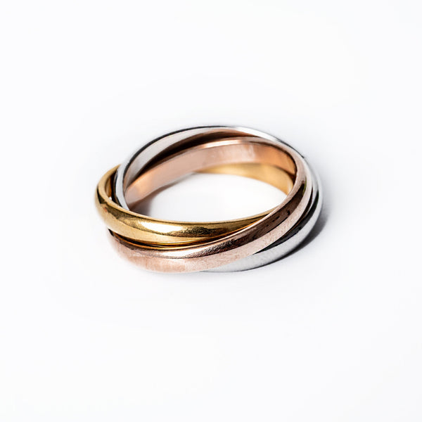 A close up view of Lourdes Ring standing in the center of the image against a white background 