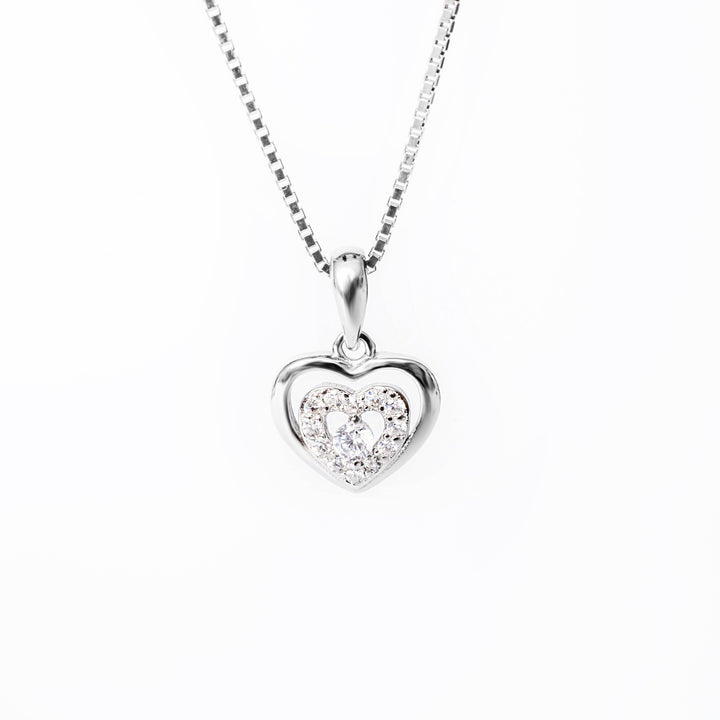 A close up vie of Madeline necklace standing in the center of the image against a white background 