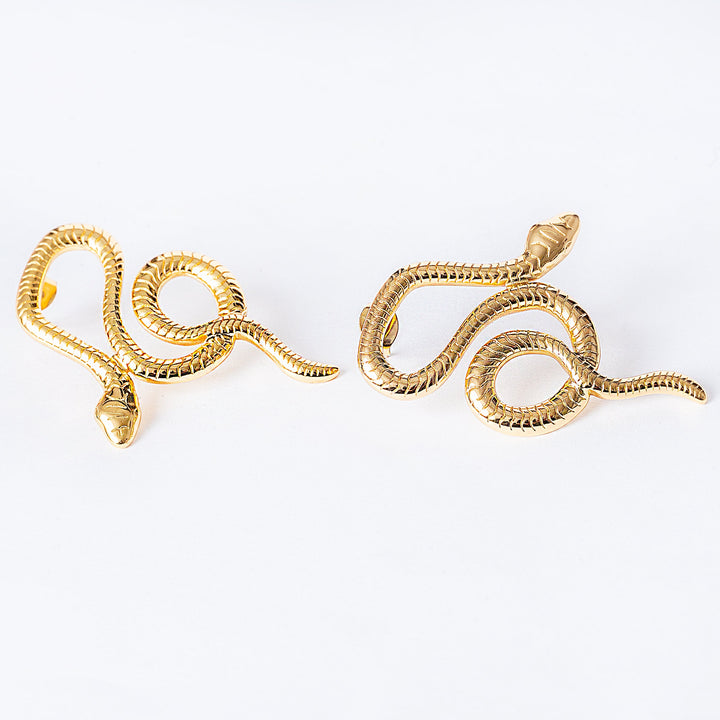 a bird view of Nixi Earrings standing in the center of the image against a white background. 