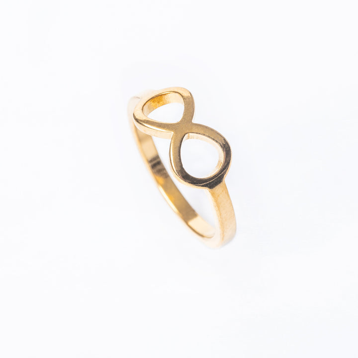 A bird view of orchid ring standing in the center of the image against a white background.