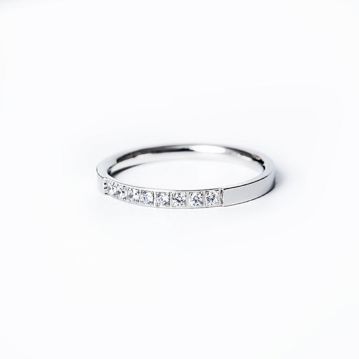 Paula Silver Ring standing in the center of the image against a white background 