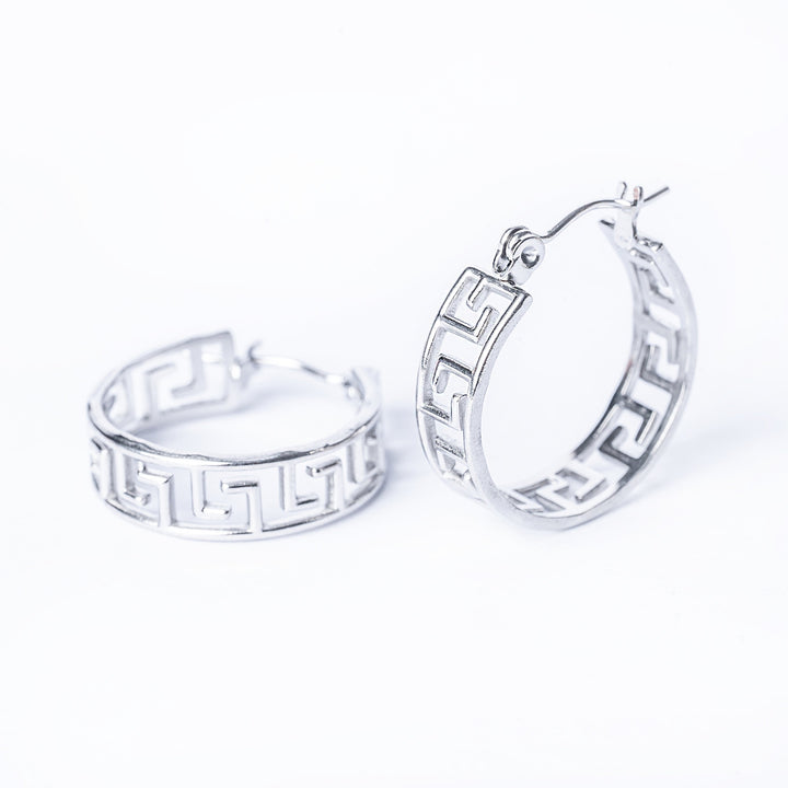 A Paulette Silver Earrings standing in the center of the image against a white background. 