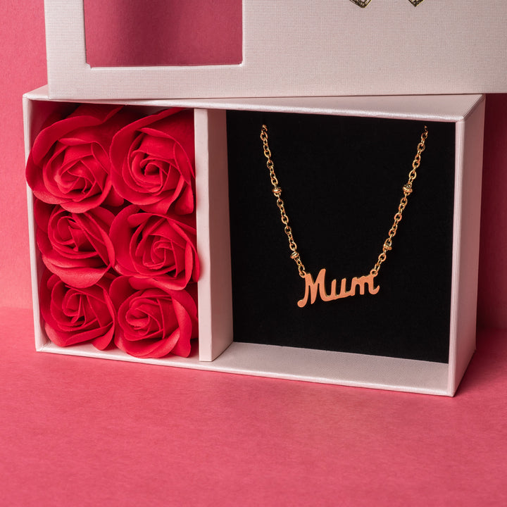 Rosina Mum Necklace (Gift Box) center view. 