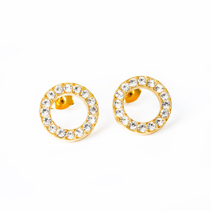 A close up view of Sami earrings standing in the center of the image standing against a white background. 