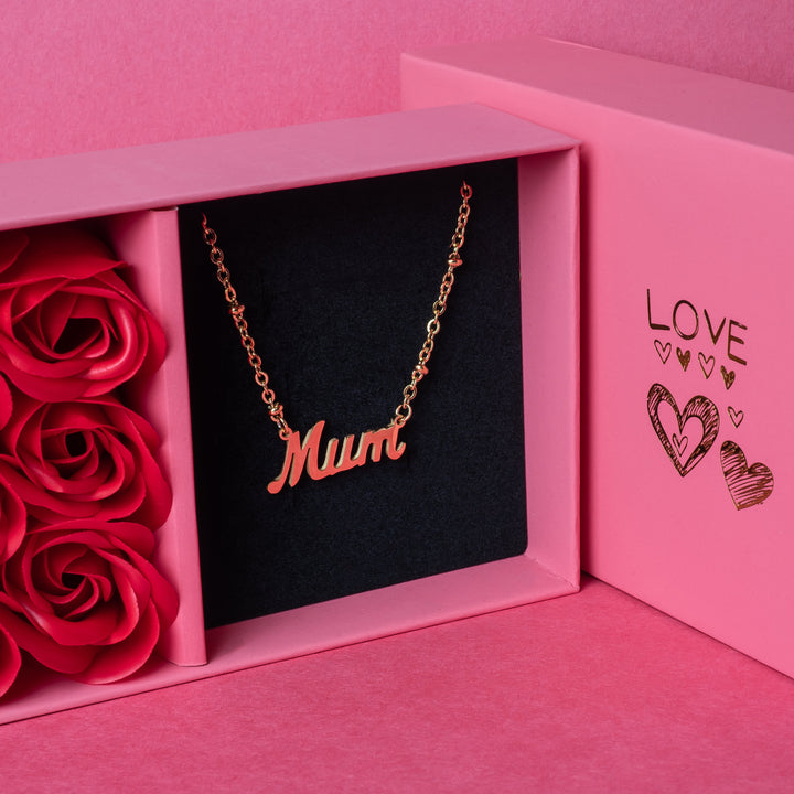 Side view of Rosina Mum Necklace Gift Box. 