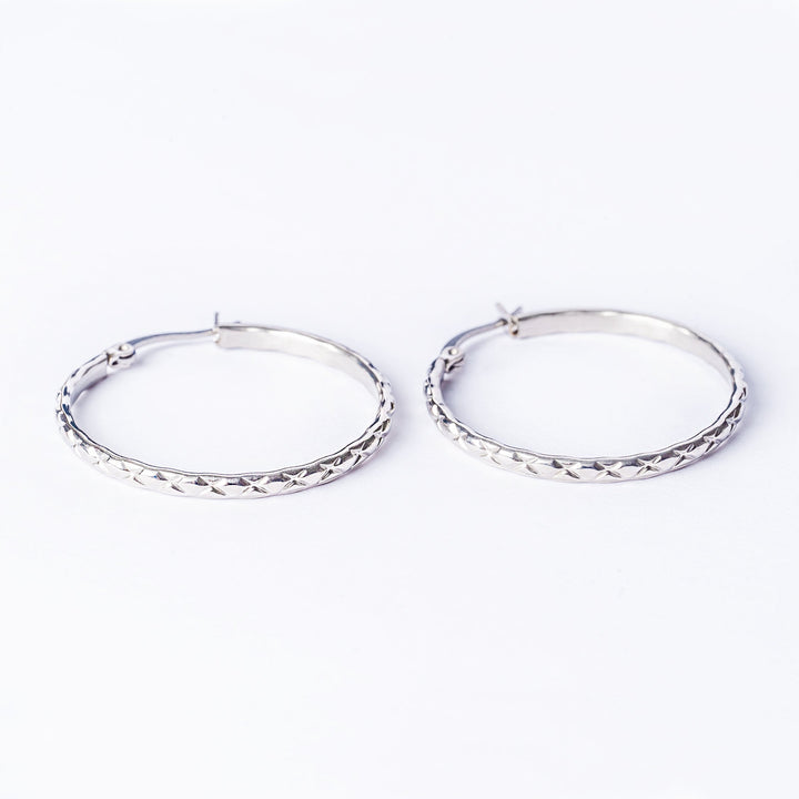 A close up view of Simone earrings 