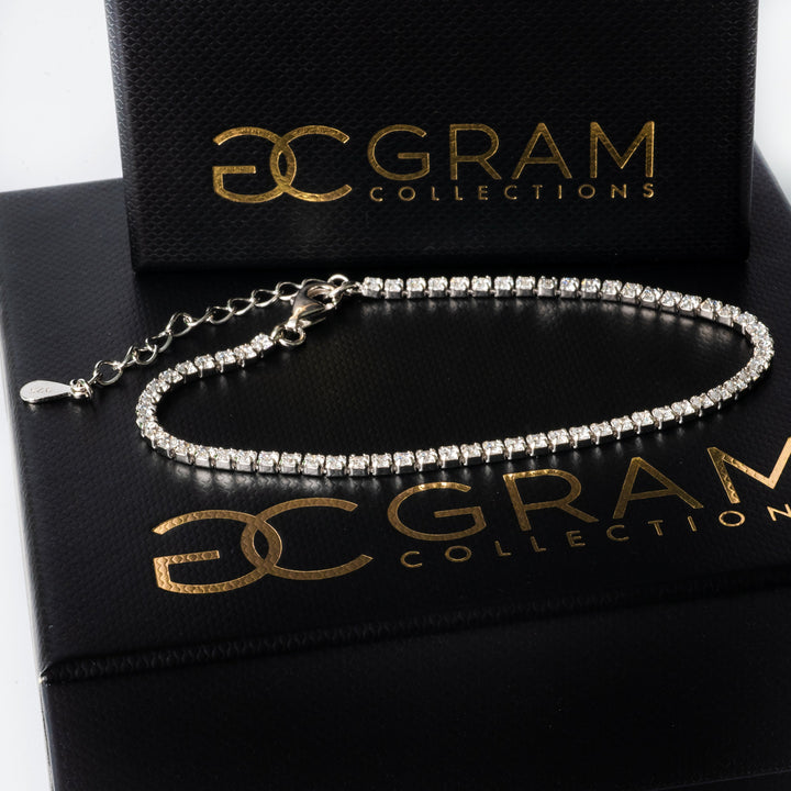 Cora bracelet on a its uniquely designed black box.