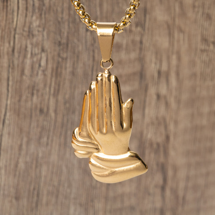 The religious necklace wooden wallpaper. 