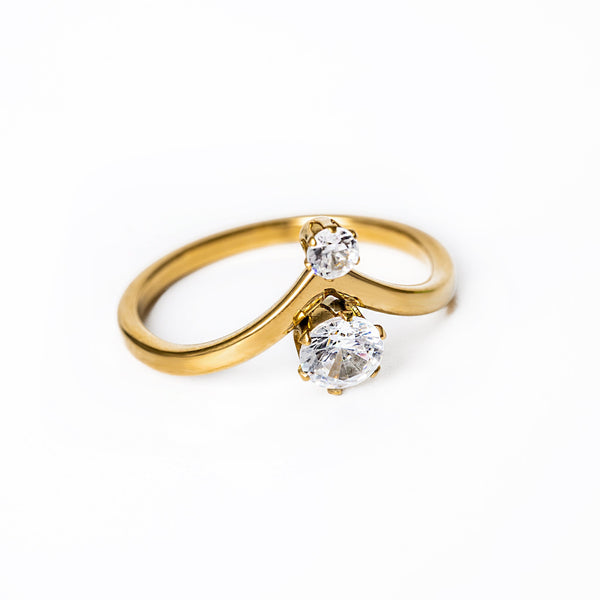 A close up view of Vincianne Gold Ring 