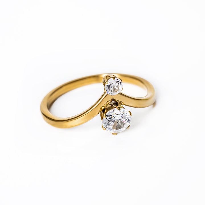 A close up view of Vincianne Gold Ring 