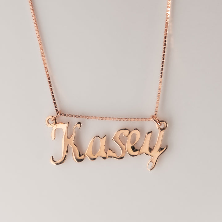 a close up view of Kasey necklace. 