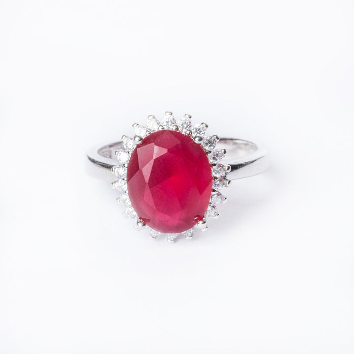 A red stone Kate Ring front view 