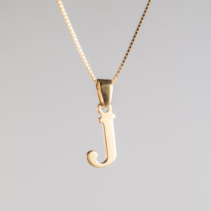 initials gold letter pendant J letter 